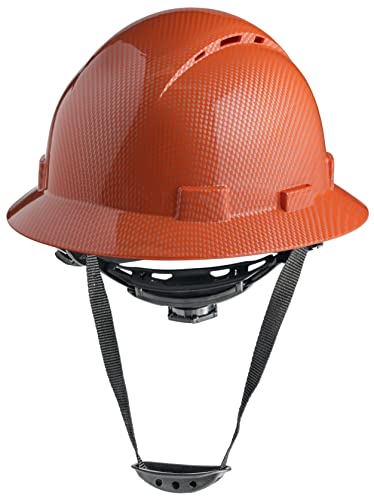 Orange Graphite Carbon Fiber Full Brim Vented Hard Hat
